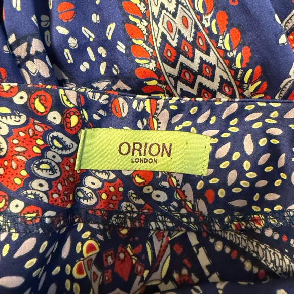 Navy Paisley Belted Women's Dress - Picture 3 of 3